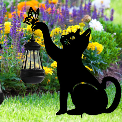 lanterne solaire suspendue silhouette de chat décorative étanche multifonctionnelle - vue 5 sur 6
