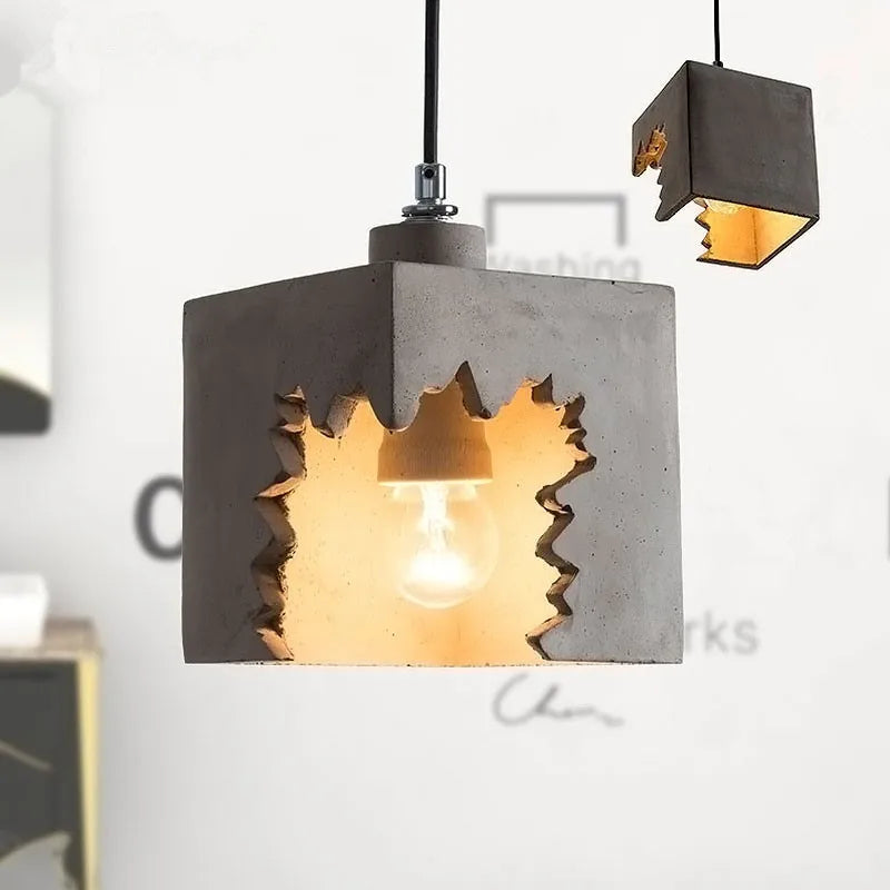suspension rétro style loft lampe led en ciment pour restaurant et bar - vue 3 sur 8