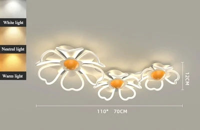 plafonnier floral à led pour chambre et salon - vue 10 sur 10