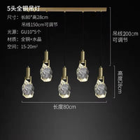 suspension en cristal led élégante pour décoration intérieure moderne