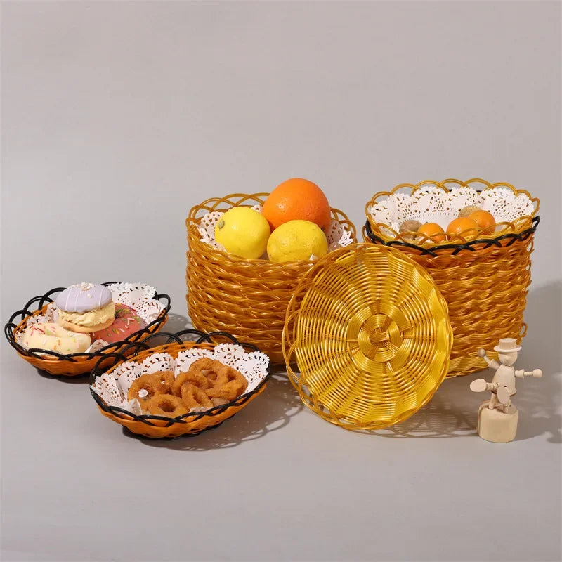 panier en rotin tissé pour fruits et aliments à la maison - vue 5 sur 10