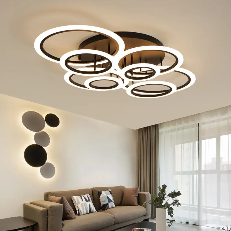 lustre à anneau moderne pour éclairage intérieur décoratif - vue 3 sur 10