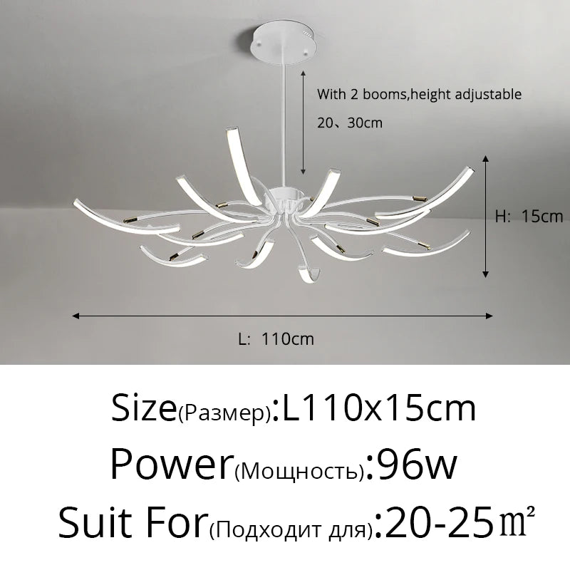 lustre led moderne éclairage intérieur lampes luminaires - vue 16 sur 18