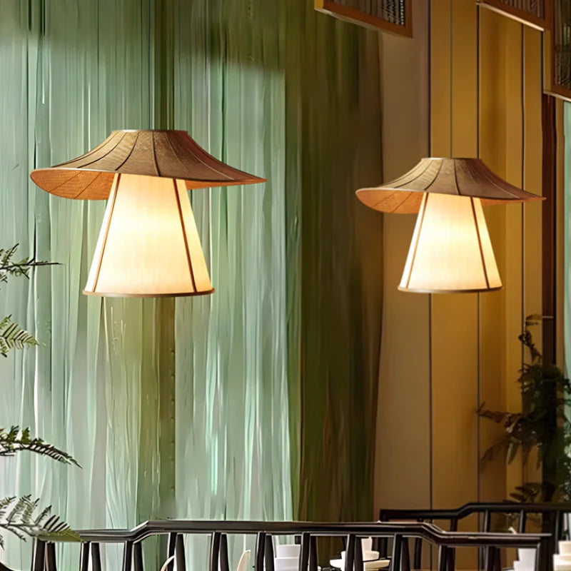 suspension en rotin tissé pour éclairage intérieur décoratif - vue 4 sur 7