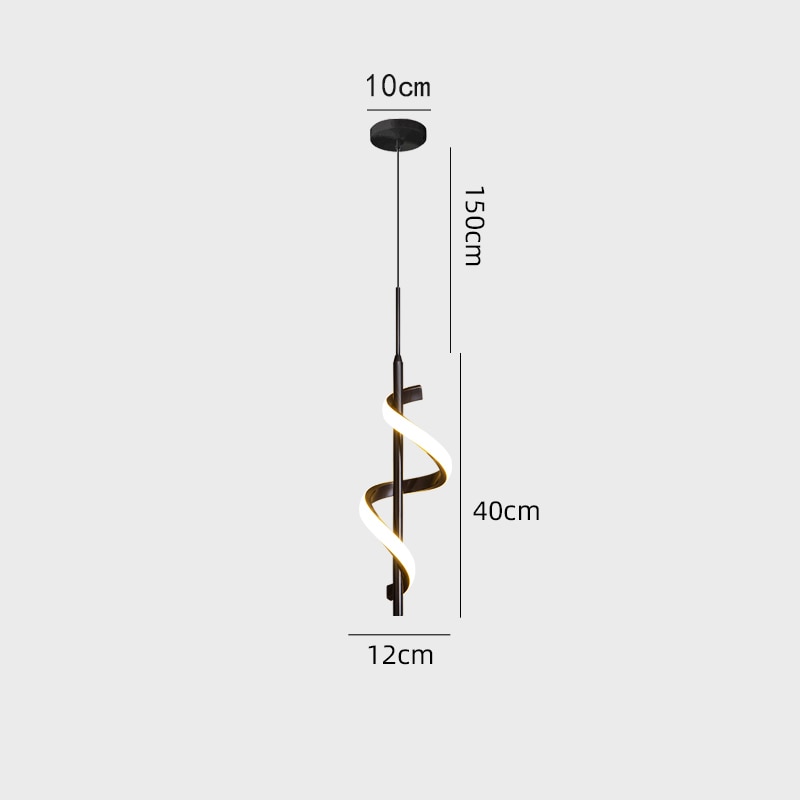 Suspension design LED métallique ondulé Polino - vue 5 sur 7