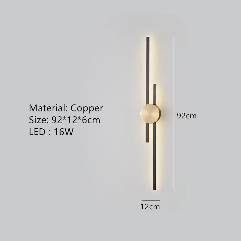 applique murale led minimaliste en laiton pour restaurant - vue 9 sur 18