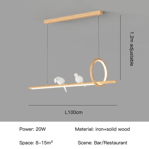 lustre moderne en bois suspension créative pour décoration intérieure - vue 11 sur 10