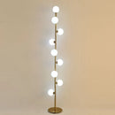 Lampadaire boule de verre blanc à 9 têtes