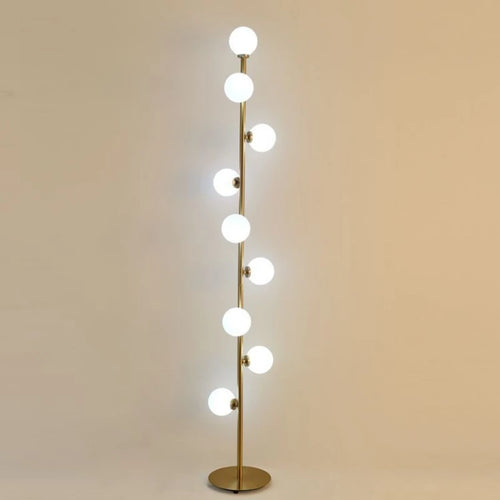 Lampadaire boule de verre blanc à 9 têtes - vue 4 sur 7