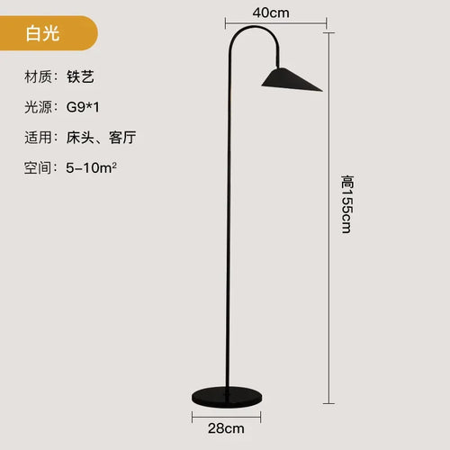 Nordic Minimalist Led Floor Lamp with Changeable Bulb for Living Dining Room Tables Stand Lighting Luminaires - vue 7 sur 8
