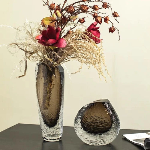 vase en verre épais pour décoration florale artisanale - vue 2 sur 8