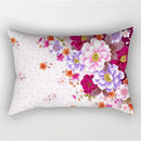 housse de coussin décorative arc-en-ciel fleurs rouges et roses