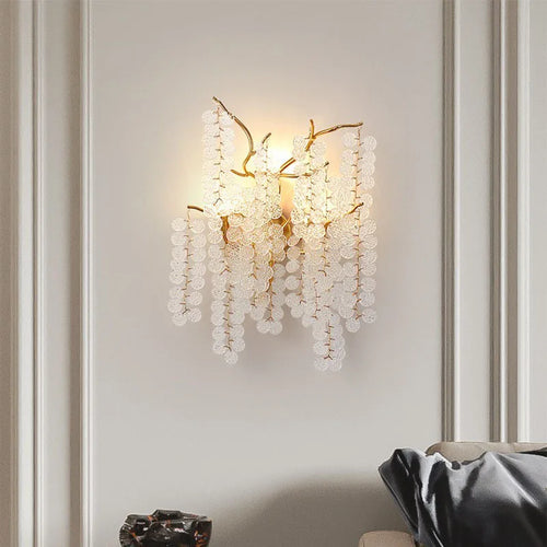 applique murale moderne en cristal et aluminium doré - vue 3 sur 21