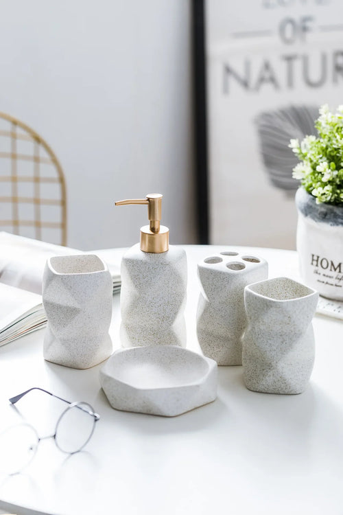 ensemble de céramique nordique pour salle de bain cadeau décoratif - vue 5 sur 15