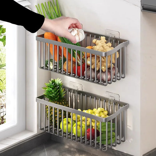 panier mural suspendu pour fruits légumes et décoration intérieure - vue 2 sur 9