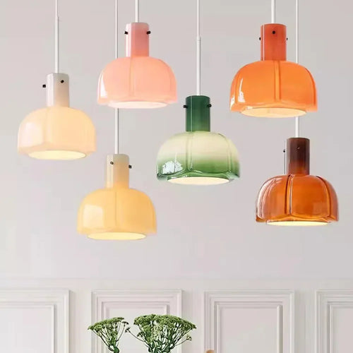 lampe led suspendue en verre design nordique pour intérieur - vue 2 sur 12