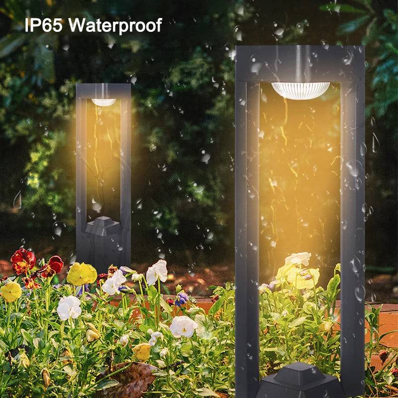 lampes solaires modernes carrées en aluminium pour extérieur étanche - vue 2 sur 12