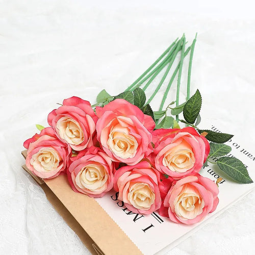 rose artificielle dégradé pour décoration fête thème féerique - vue 13 sur 16