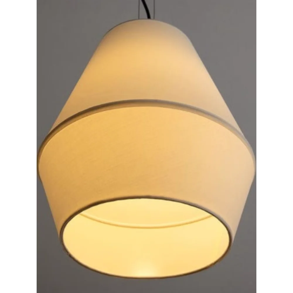 lustre lin moderne minimaliste chinois suspension japonais wabi-sabi - vue 5 sur 8