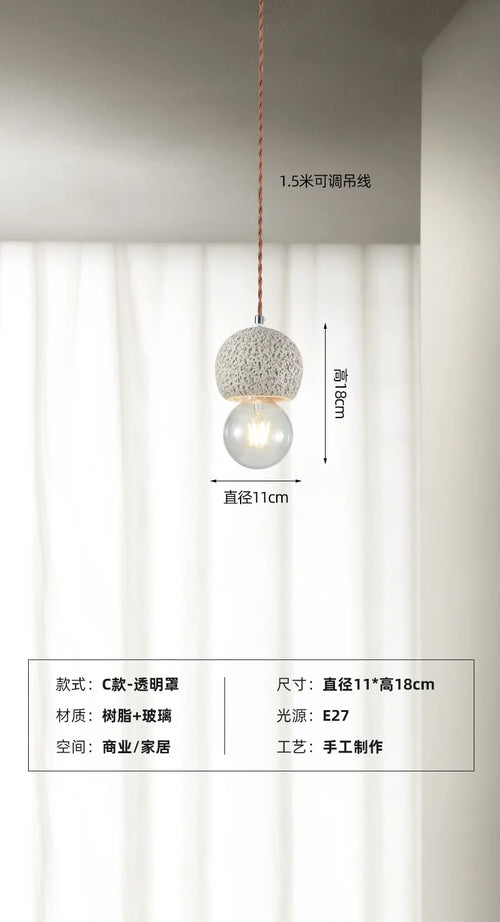suspension wabi-sabi design luminaire nordique créatif pour intérieur - vue 9 sur 12