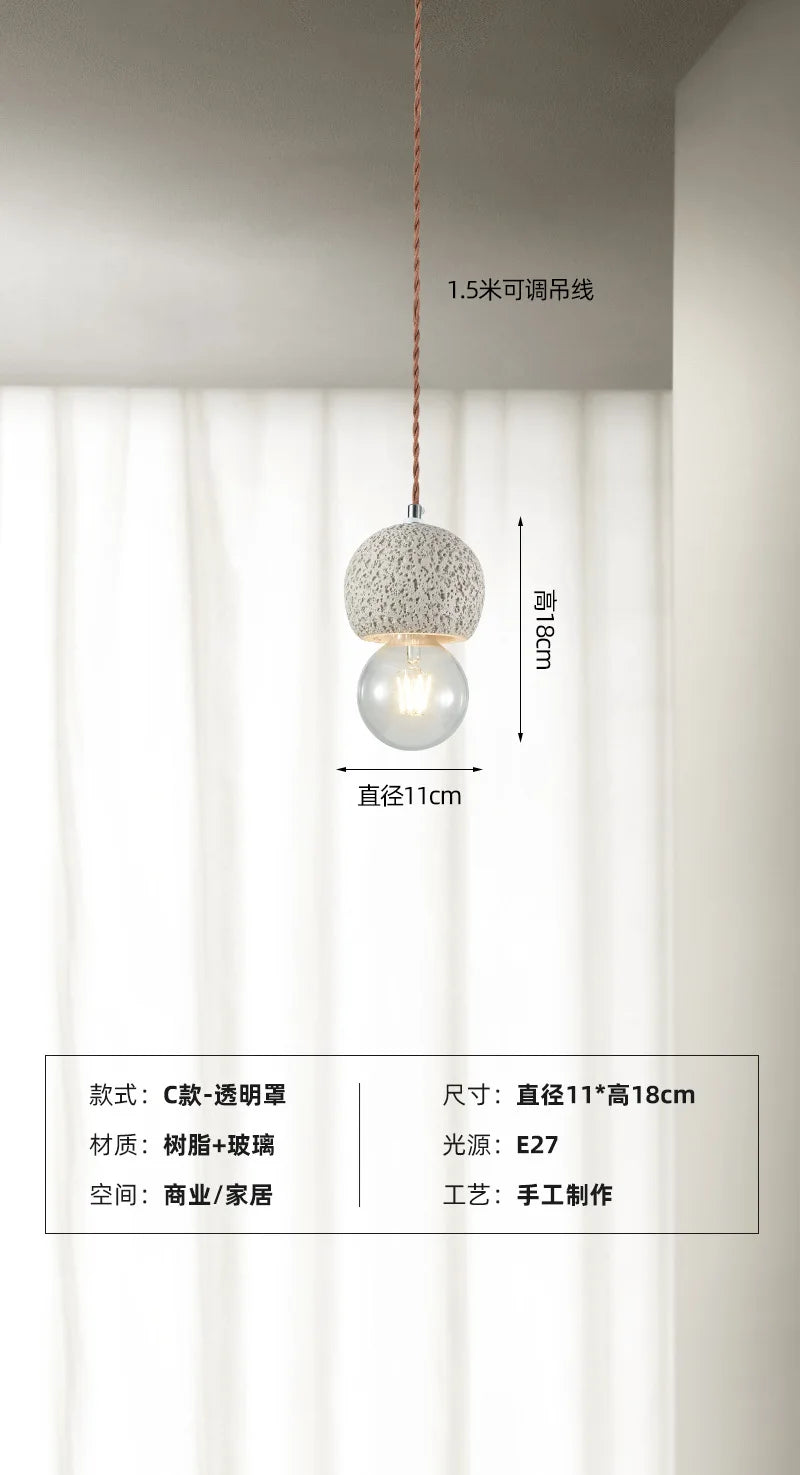 suspension wabi-sabi design luminaire nordique créatif pour intérieur - vue 8 sur 12