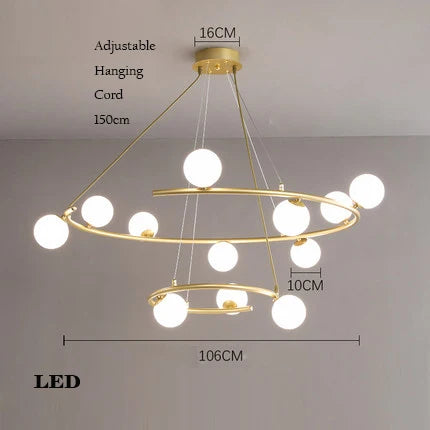 lustre créatif en fer et verre pour décoration élégante - vue 14 sur 16