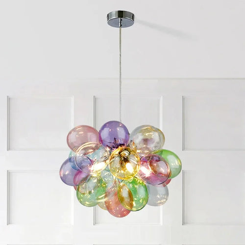 Colorful Bubble Chandelier Glass Pendant Lamp Ceiling Light Suspension Hanging Luminaire for Living Room Bedroom - vue 2 sur 14