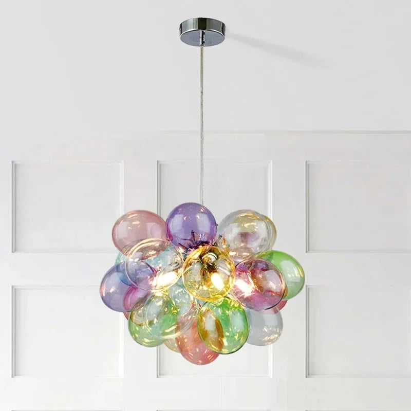Colorful Bubble Chandelier Glass Pendant Lamp Ceiling Light Suspension Hanging Luminaire for Living Room Bedroom - vue 1 sur 14