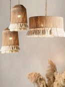 Suspension Vintage à franges en tissu ficelle