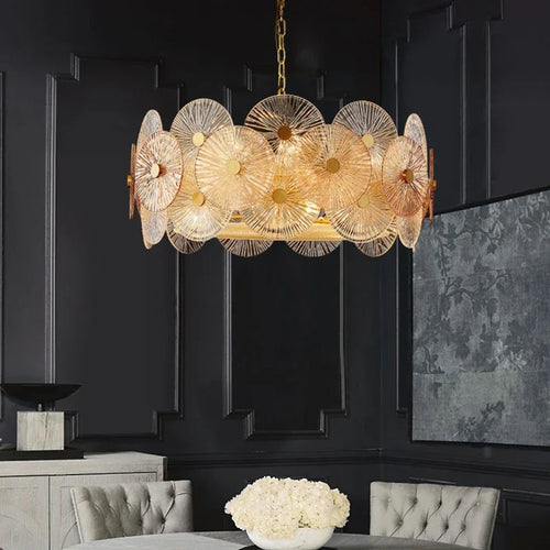 lustre moderne en verre design pour décoration intérieure - vue 4 sur 11