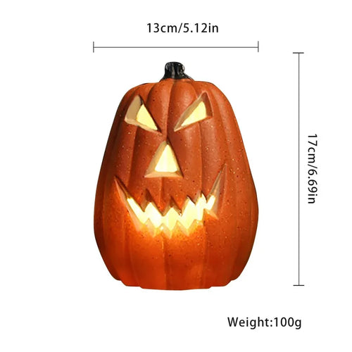 Halloween LED Pumpkin Lantern, LED Light Lamp Lantern Home Props Bar, Halloween Decor LED Lantern Scene Layout Home Decoration - vue 5 sur 6