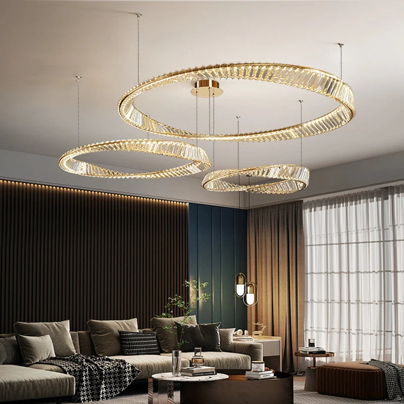 Plafonnier de luxe nordique salon créatif salle à manger lustre de plafond en cristal chambre décoration de la maison suspension LED lumières - vue 5 sur 20