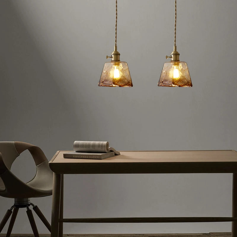 suspension moderne en verre avec led pour décoration intérieure - vue 4 sur 20