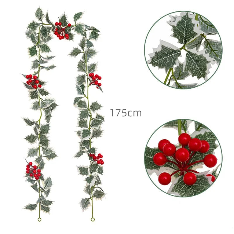 guirlande de feuilles artificielles pour décoration de noël - vue 12 sur 14