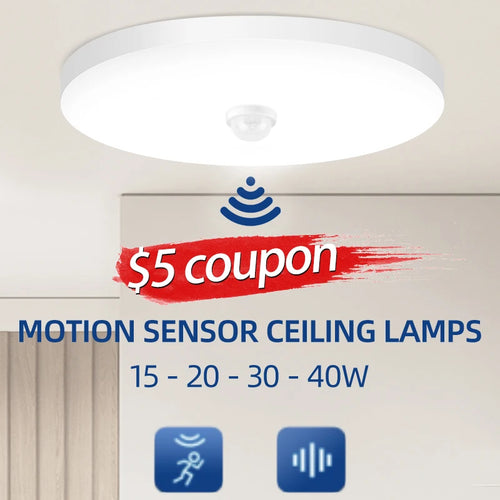 plafonnier led avec détecteur de mouvement pour intérieur - vue 2 sur 13