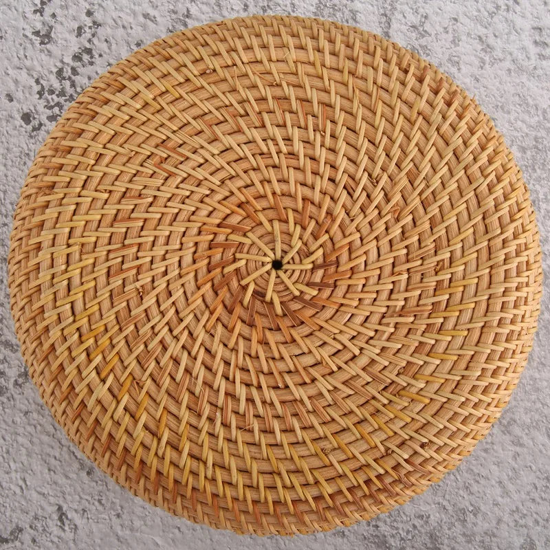 panier de rangement rond en rotin fait main pour lautomne - vue 7 sur 7
