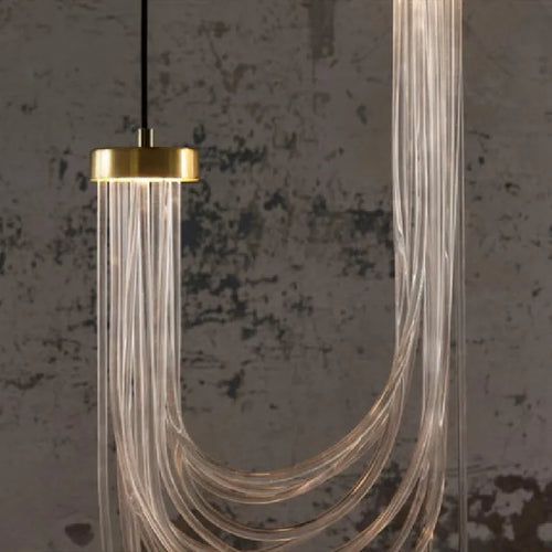 suspension led lumière transparente acrylique 	 fil réglable - vue 5 sur 8
