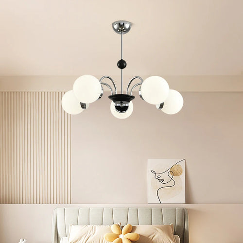lustre moderne bauhaus magic bean style français crème luxe - vue 4 sur 16