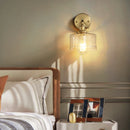 applique murale nordique en cuivre avec abat-jour en verre led