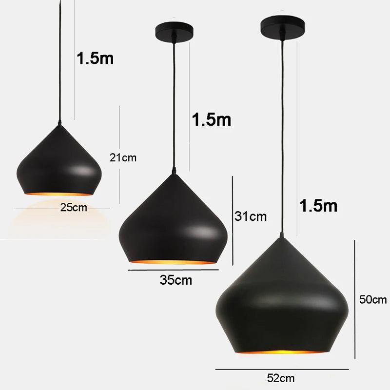 Modern Sleek Pendant Ceiling Lights, Suspension lamp for Kitchen Islands, Restaurant Tables, Home Room decorations Lighting - vue 5 sur 8