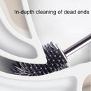 brosse de toilette en silicone avec support mural ou sur pied