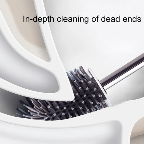 brosse de toilette en silicone avec support mural ou sur pied - vue 5 sur 10