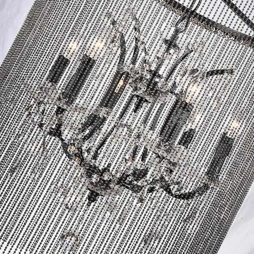 lustre traditionnel à éclairage led avec cristaux fumés - vue 5 sur 5