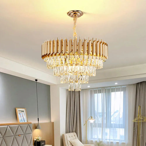 lustre en cristal luxueux avec éclairage led pour intérieur - vue 3 sur 14