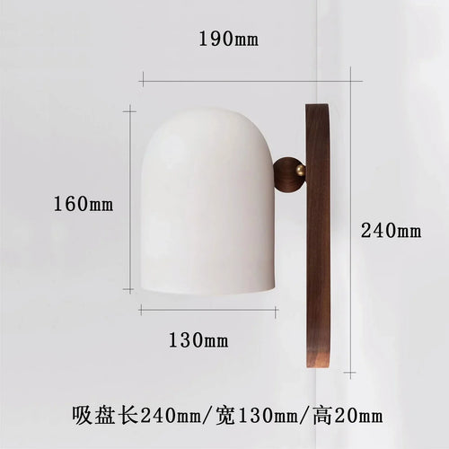 Walnut Wood Iron, Simple Modern Wabi-sabi style, Wall Sconce for Bedroom, Bedside, Living, Dining Room, Corridor Aisle - vue 7 sur 8
