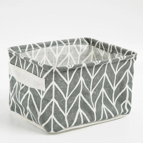 panier de rangement pliable en toile avec poignée coton et lin - vue 14 sur 22
