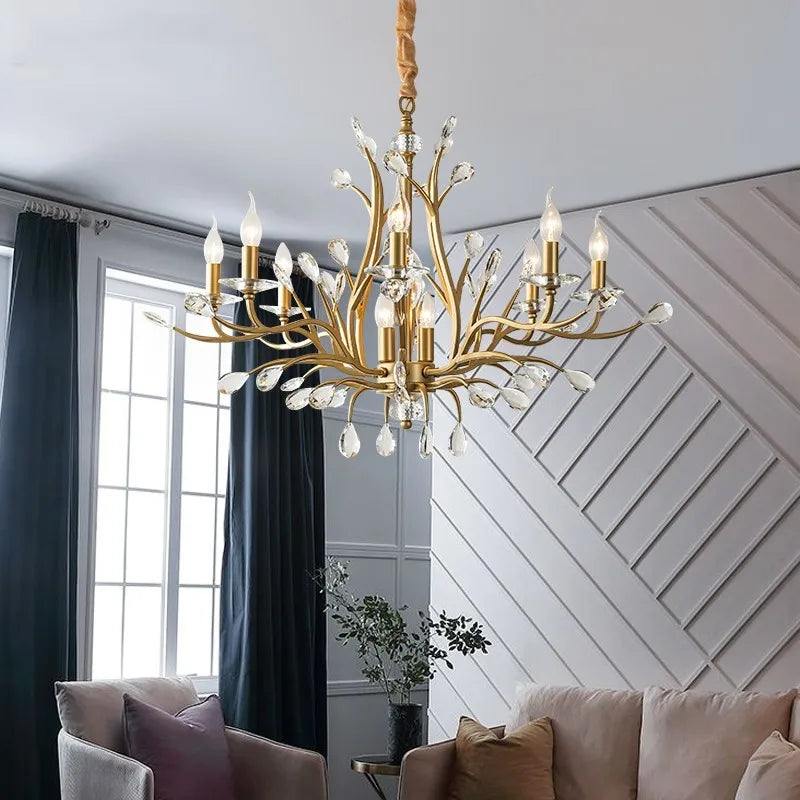 lustre vintage en cristal pour éclairage intérieur élégant - vue 2 sur 9