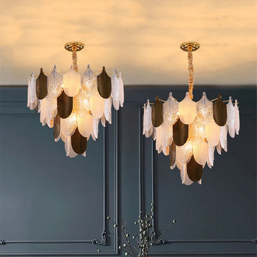 lustre suspension design led en verre acrylique luminaire - vue 3 sur 10