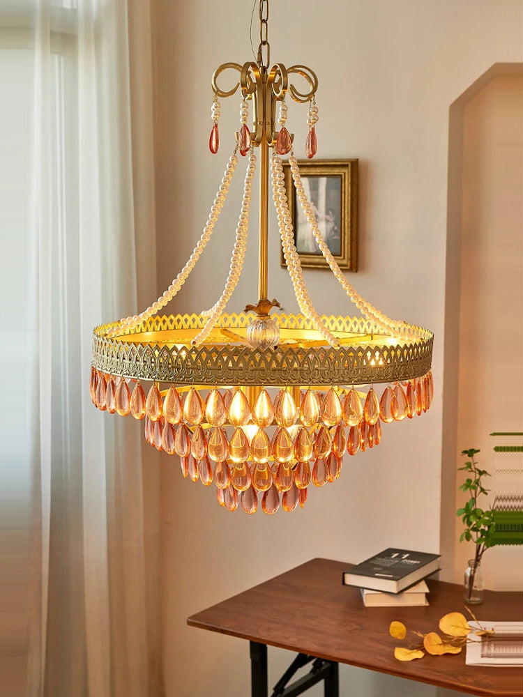 lustre à led cristal en forme de goutte d'eau 2024 pour éclairage élégant - vue 6 sur 14