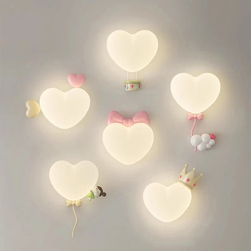 applique murale led en forme de cœur pour chambre d'enfant - vue 2 sur 12
